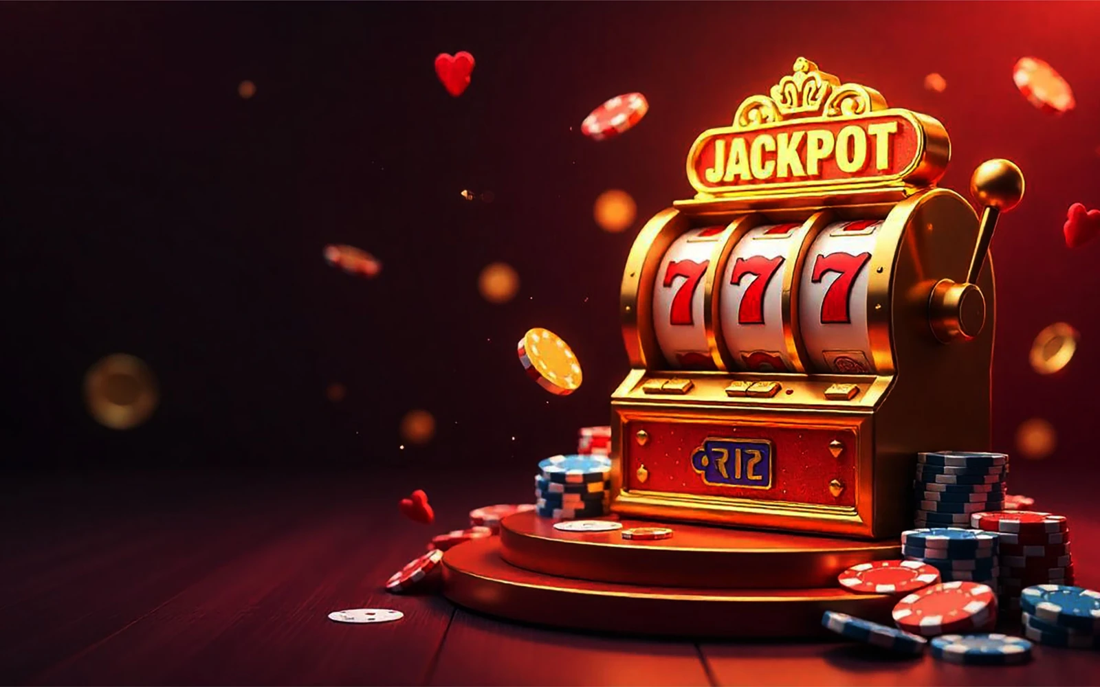 Visual permainan slot dengan simbol dan efek cahaya